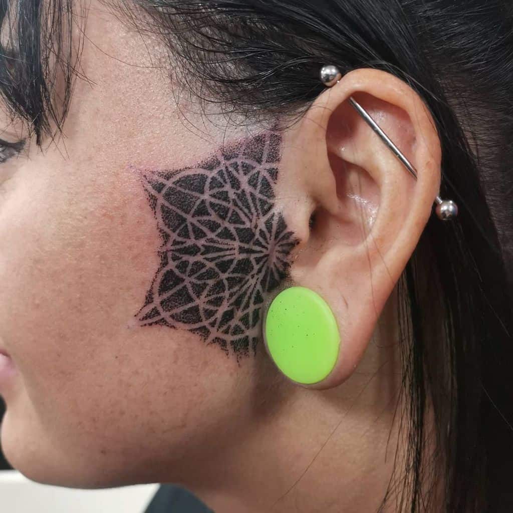 Girl Tribal Face Tattoo chewstattoos