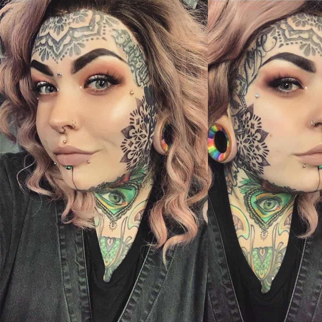 Girl Tribal Face Tattoo raineyxentattoo
