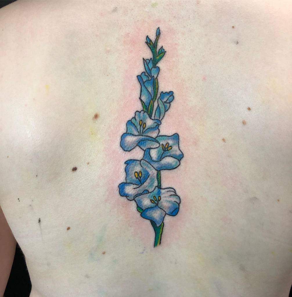 Gladiolus Flower Back Tattoo badzenresidue