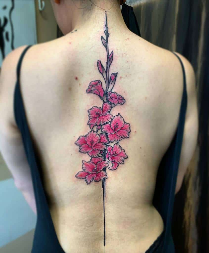 Gladiolus Flower Back Tattoo ldayvee