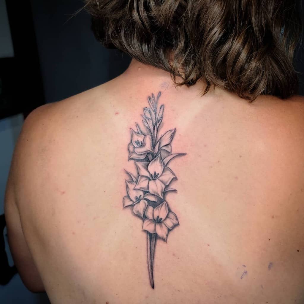 Gladiolus Flower Back Tattoo sharonkissel