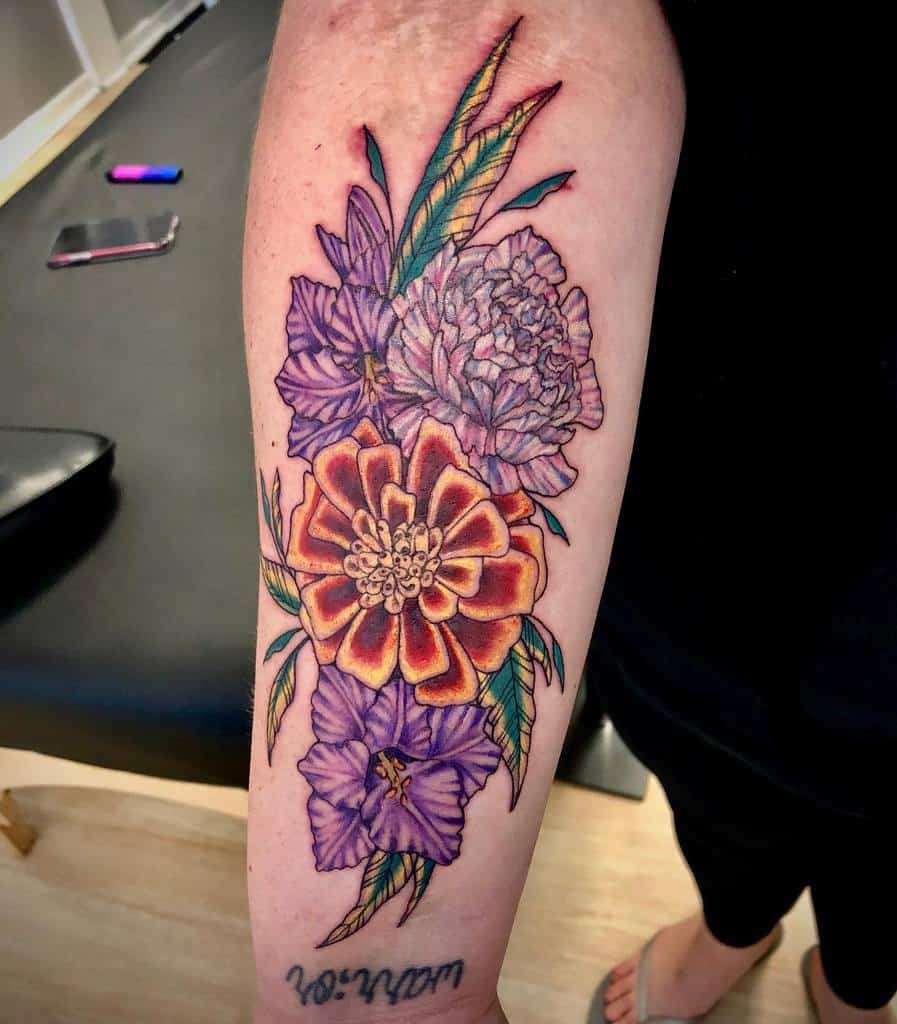 Gladiolus Flower Forearm Tattoo studio87tattoos