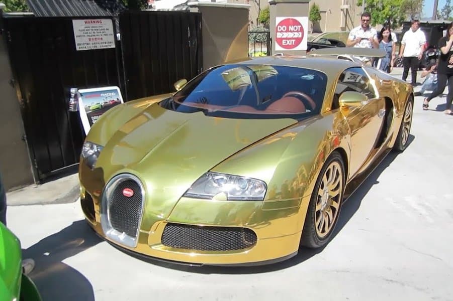 gold-plated bugatti veyron