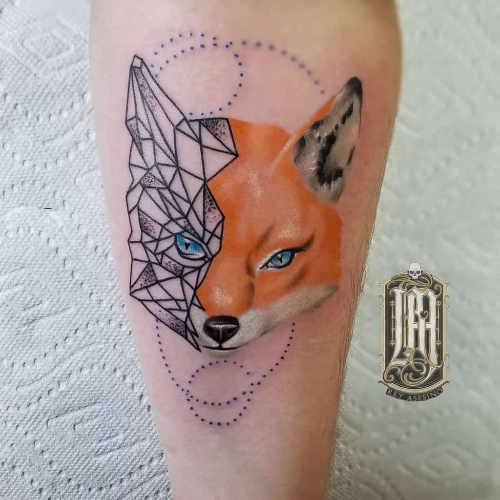 A+I+M fox (Union) fox lettering original tribal tattoo design