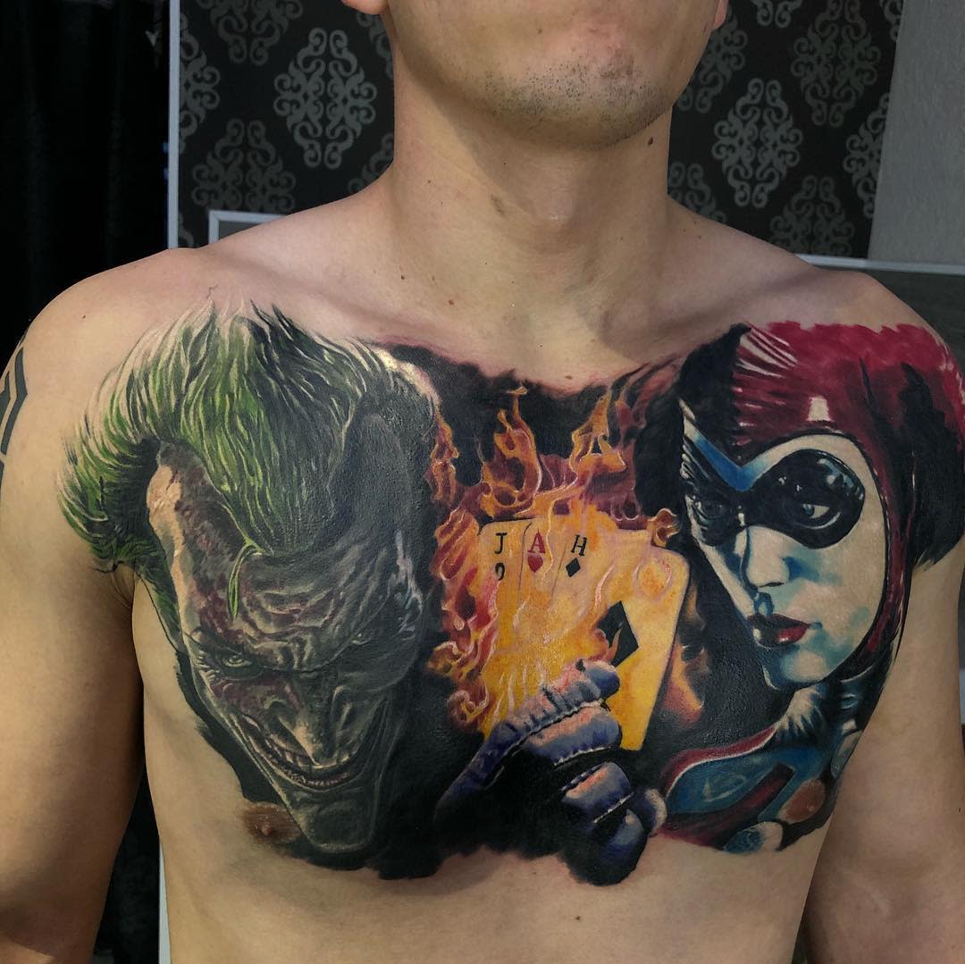 Ideas del tatuaje del Joker Harley Quinn -apostolos_tattoo