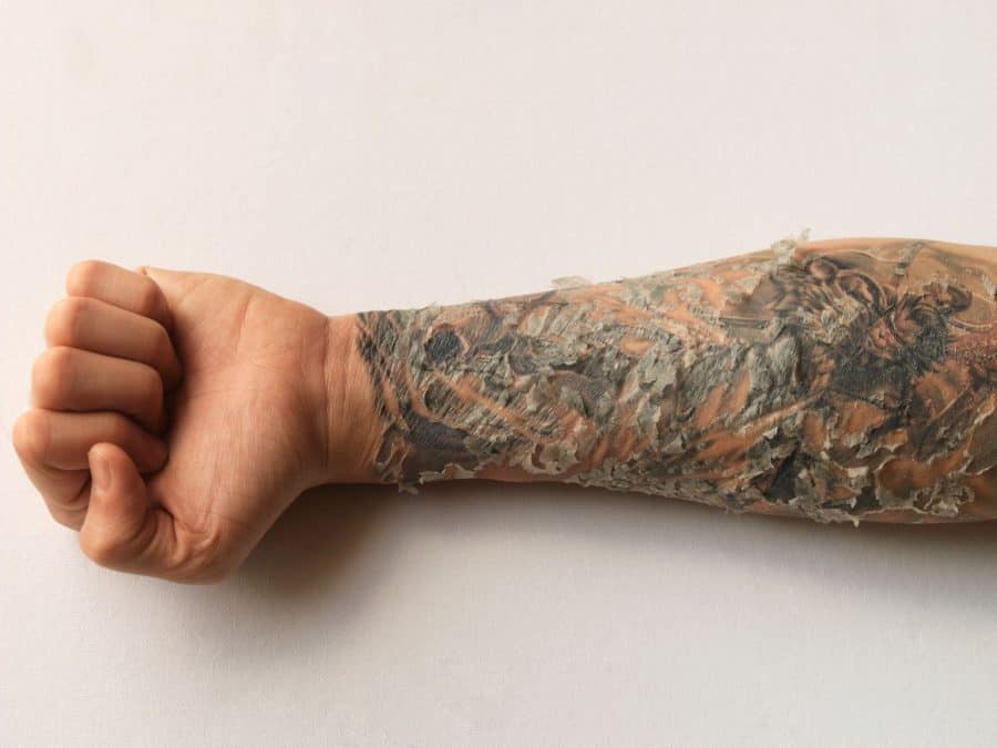 Healing Tattooed Skin Small Forearm