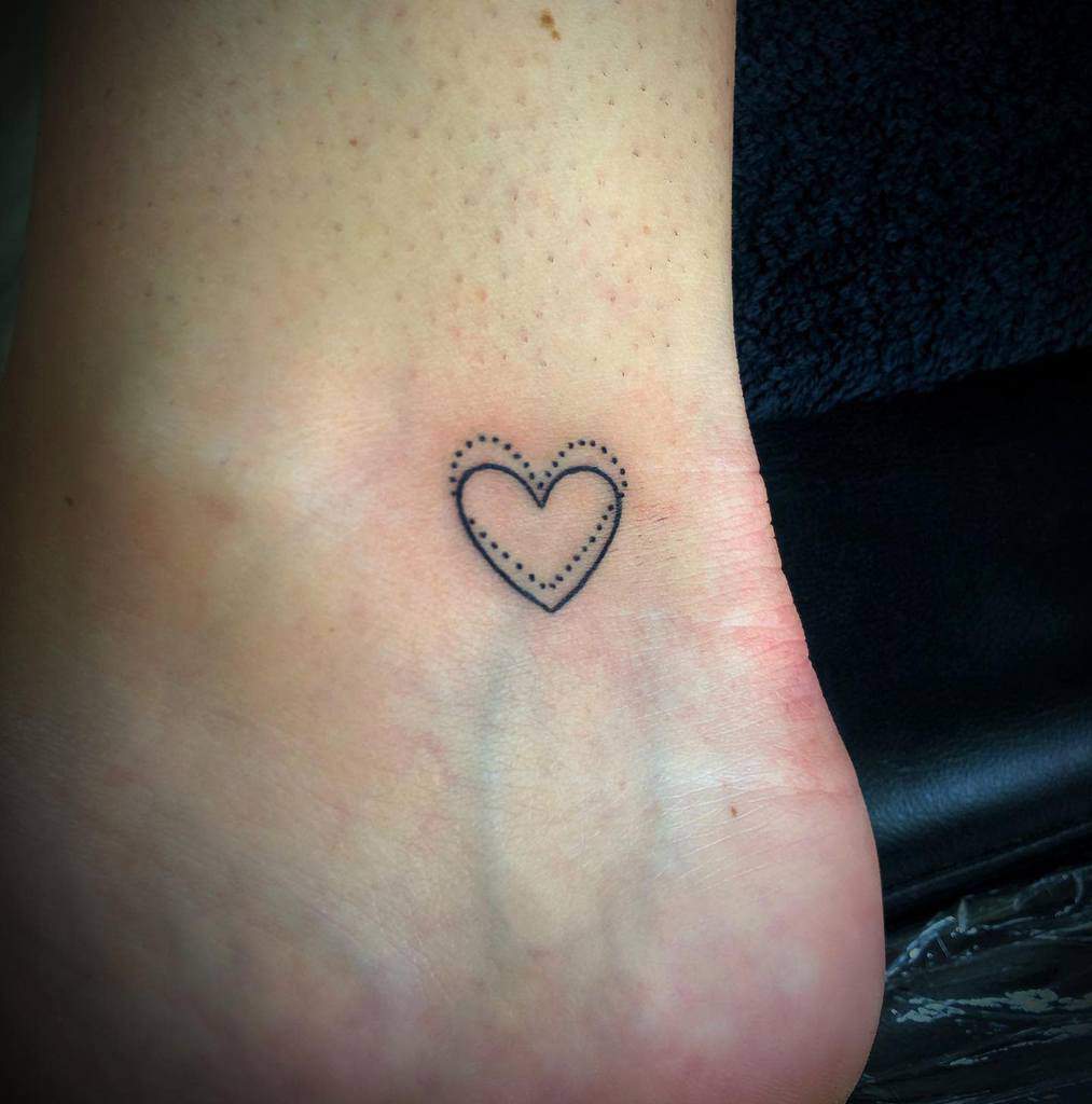 Heart Outline Ankle Tattoo smalltattoos_eindhoven