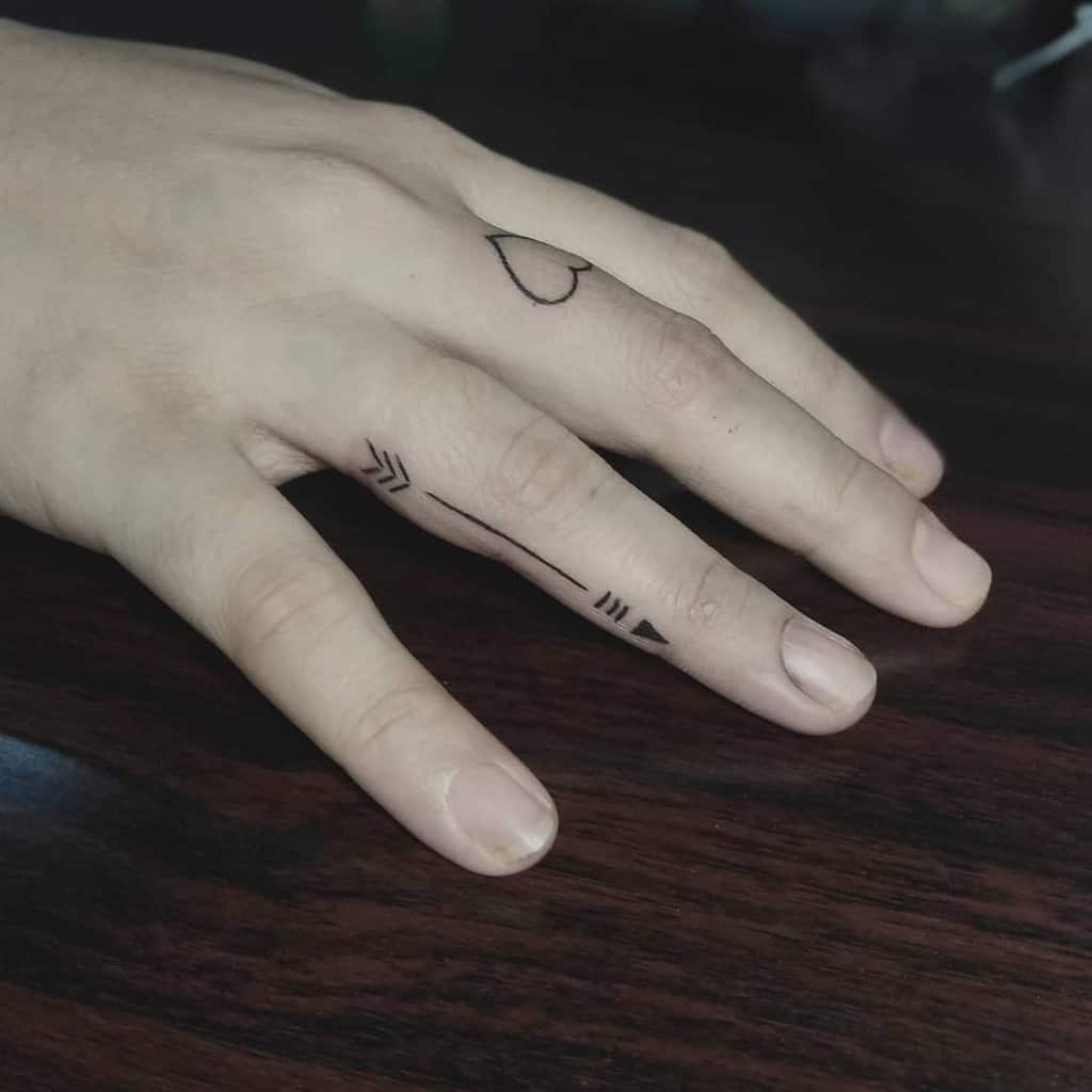 Heart Outline Finger Tattoo ferdinandcalabontattoos