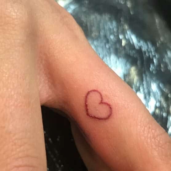 Heart Outline Finger Tattoo renaissance_tattoo