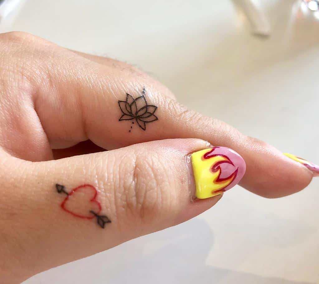 Heart Outline Finger Tattoo samelberg