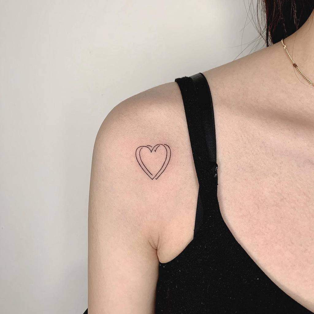 Heart Outline Shoulder Tattoo allday_mini
