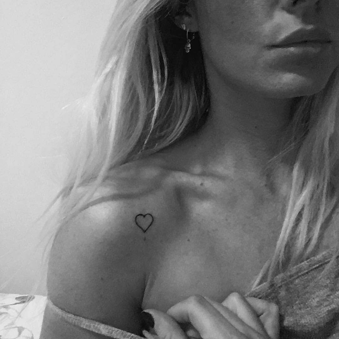 Heart Outline Shoulder Tattoo victoria_f_world