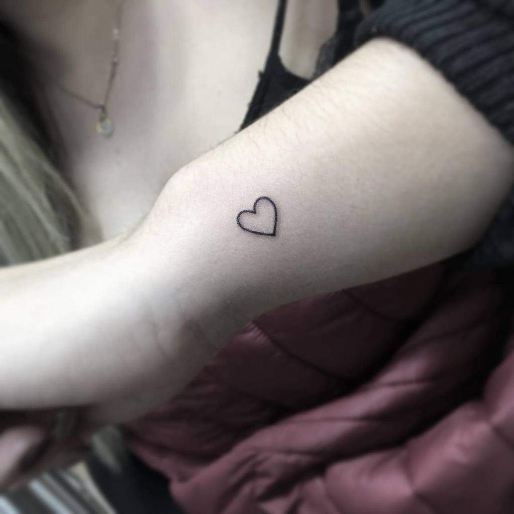 Heart Outline Wrist Tattoo may_inked