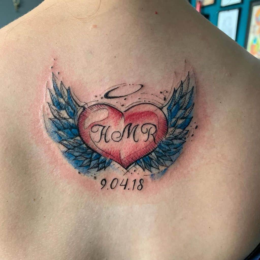 Heart With Wings Back Tattoo diente_tattoo