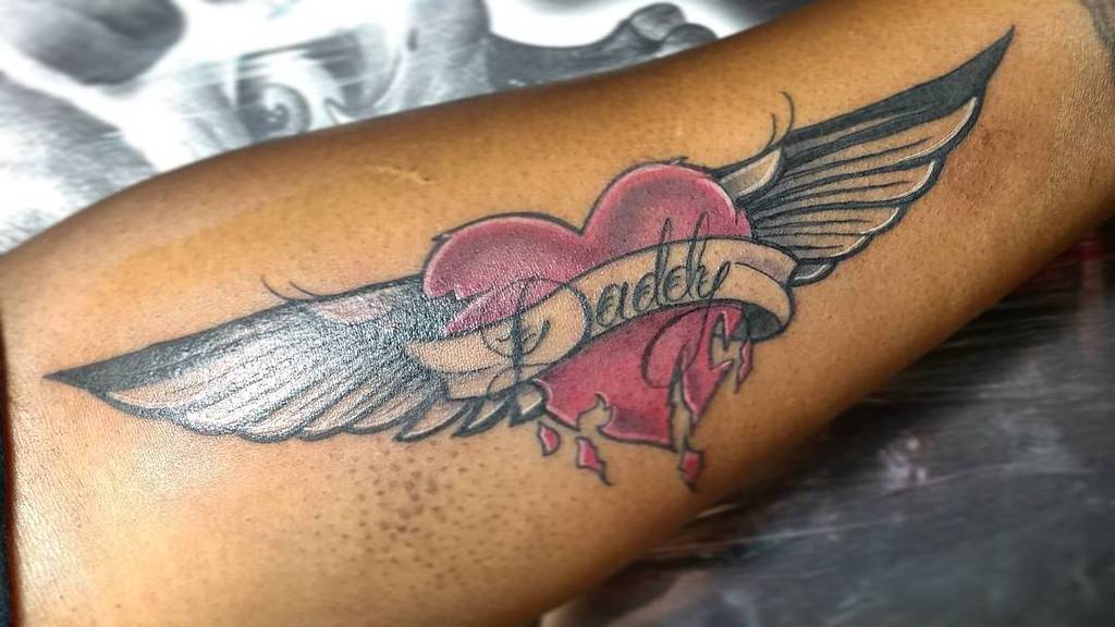 Heart With Wings Forearm Tattoo svff3rtattoos