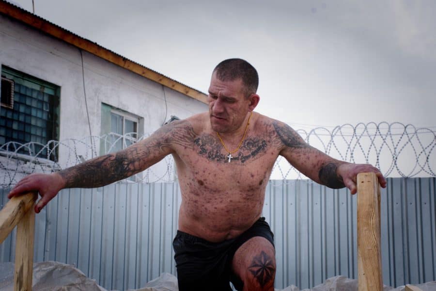 Heavily Tattooed Russian Prisoner