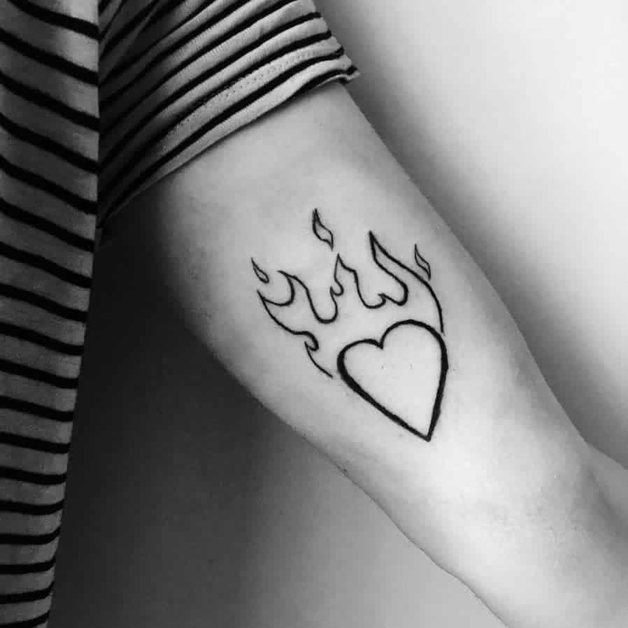 Heavy Black Ink Heart Tattoo Nastytattoo