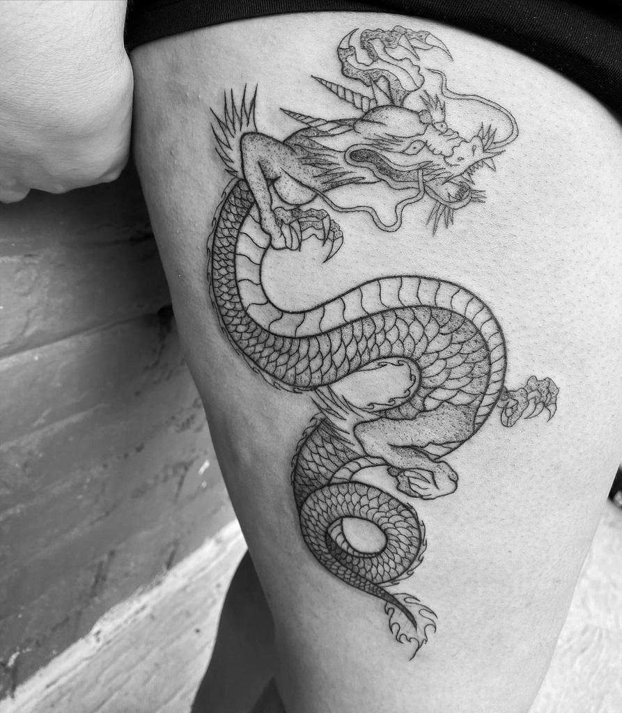 Hip Dragon Tattoos for Women renoirsurblanc