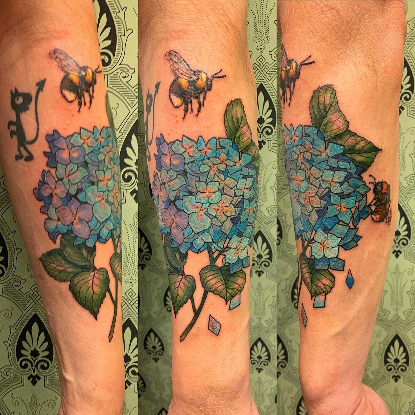 Blue Hydrangea Tattoo -kitty_alice_rayworth