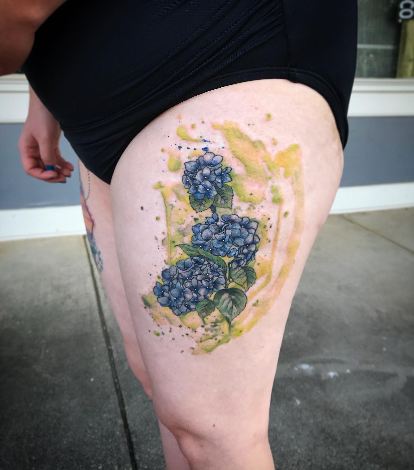 Watercolor Hydrangea Tattoo -e.gtattoo