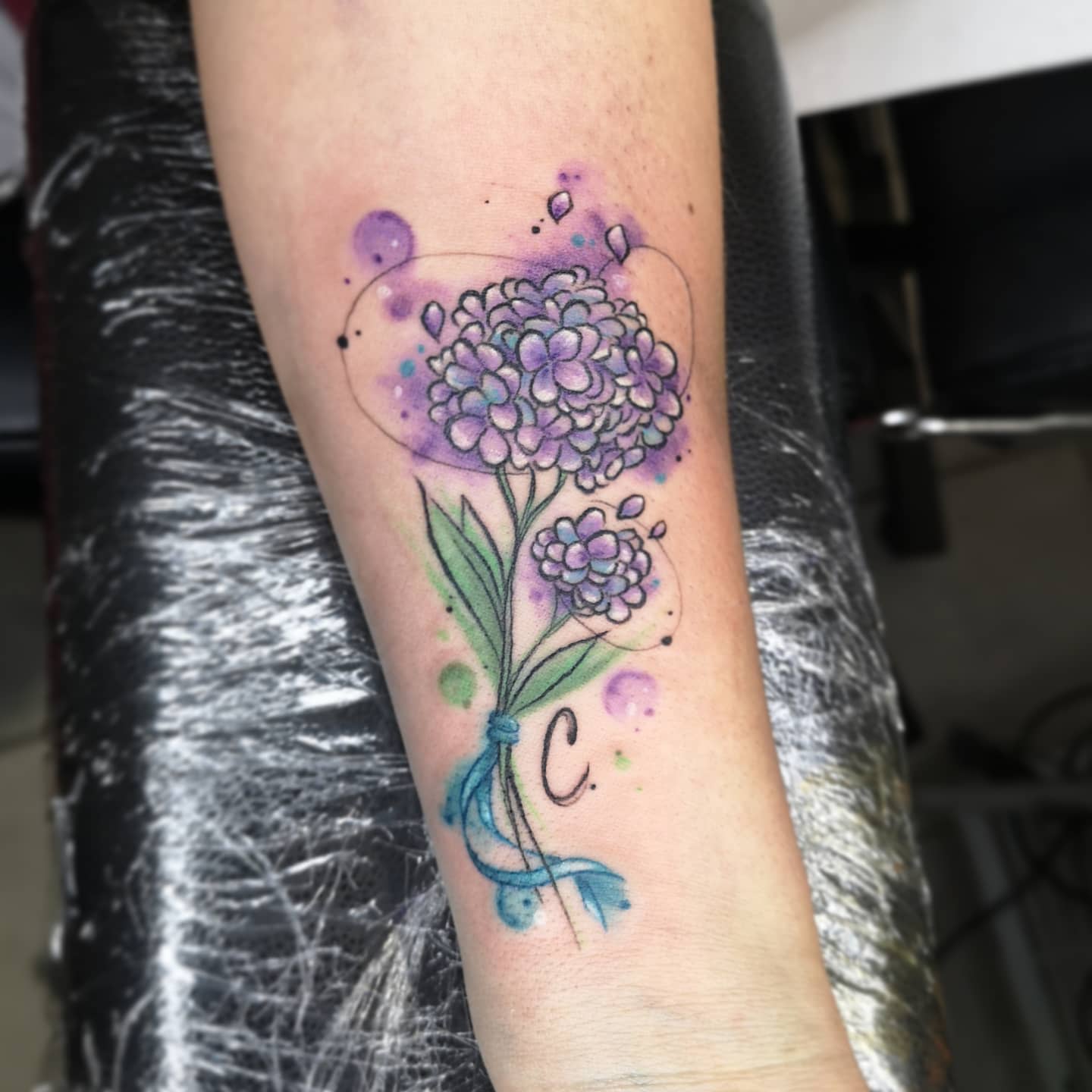 Watercolor Hydrangea Tattoo -lageraci_tattoo