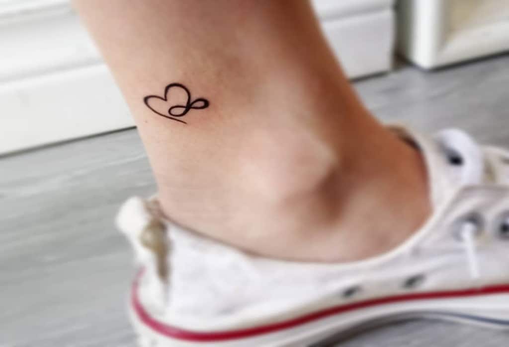 Infinity Heart Ankle Tattoo sayuri.ink