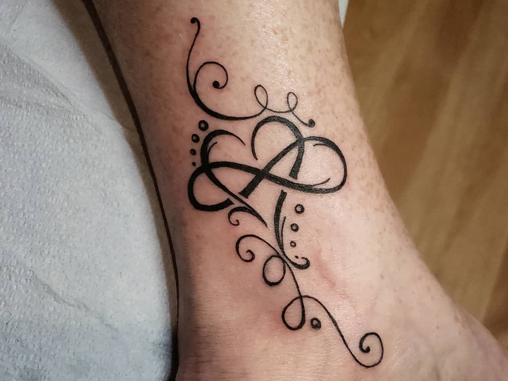 Infinity Heart Ankle Tattoo tattoosbymarilyn