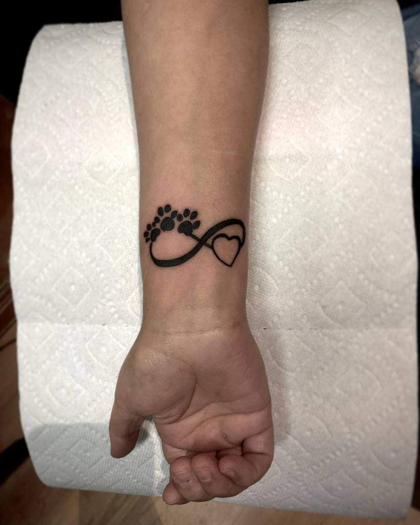 Infinity Heart Paw Print Tattoo tattoosbyparra