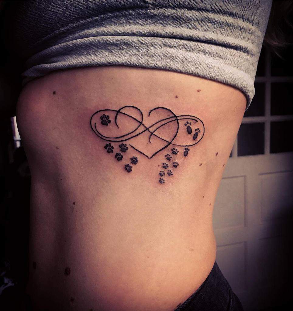 Infinity Heart Paw Print Tattoo venom.ink138