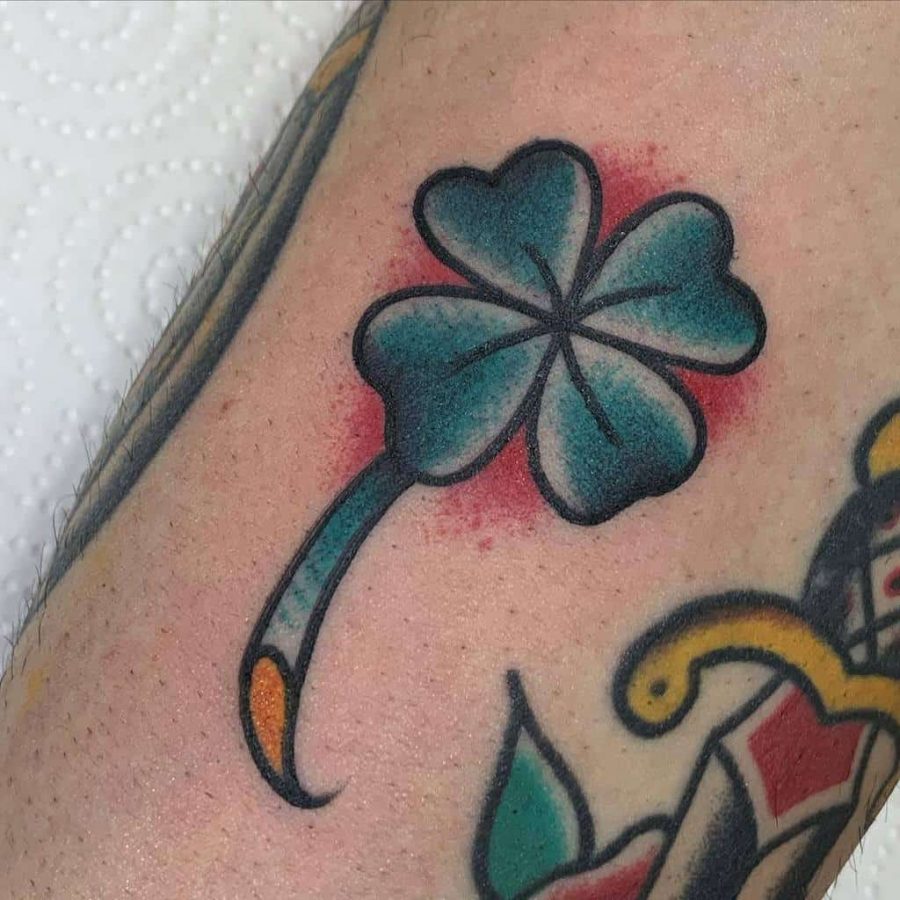 Irish Shamrock American Traditional Tattoo