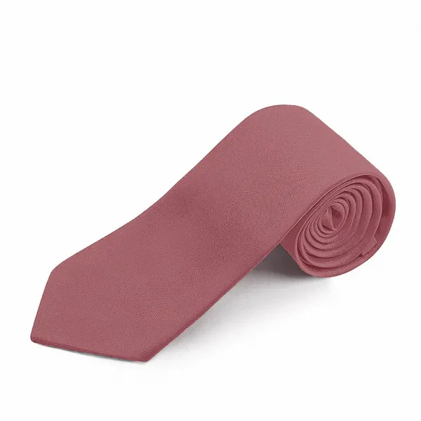 A rolled-up dusty pink necktie for men’s suits