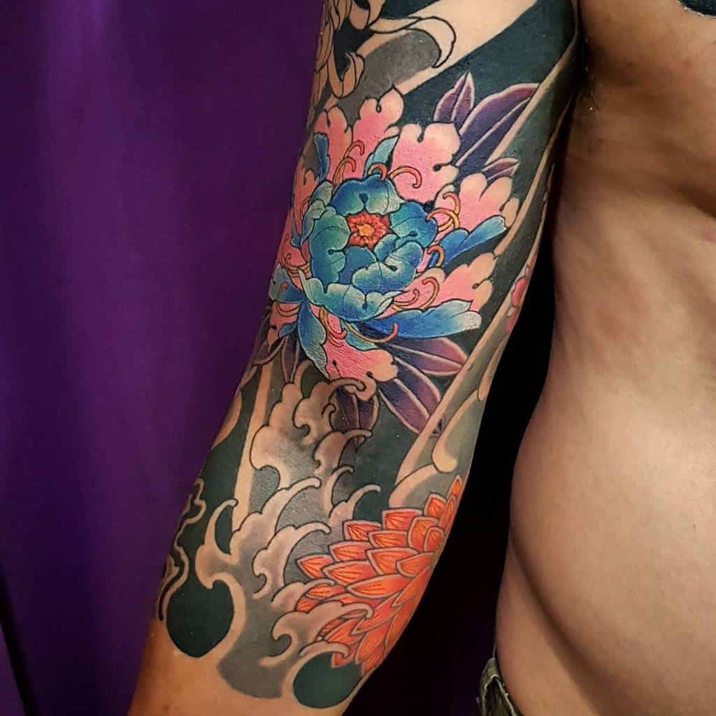 Japanese Flower Tattoo Sleeve diaoshane