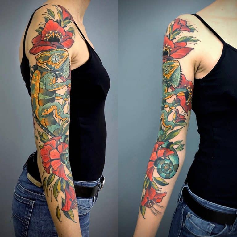 50 Cool Flower Tattoo Sleeve Ideas [2024 Inspiration Guide]