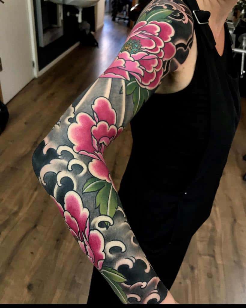 Japanese Flower Tattoo Sleeve namakubitattoo