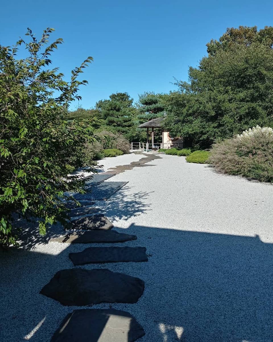 japanese grass-free garden stone pathway 