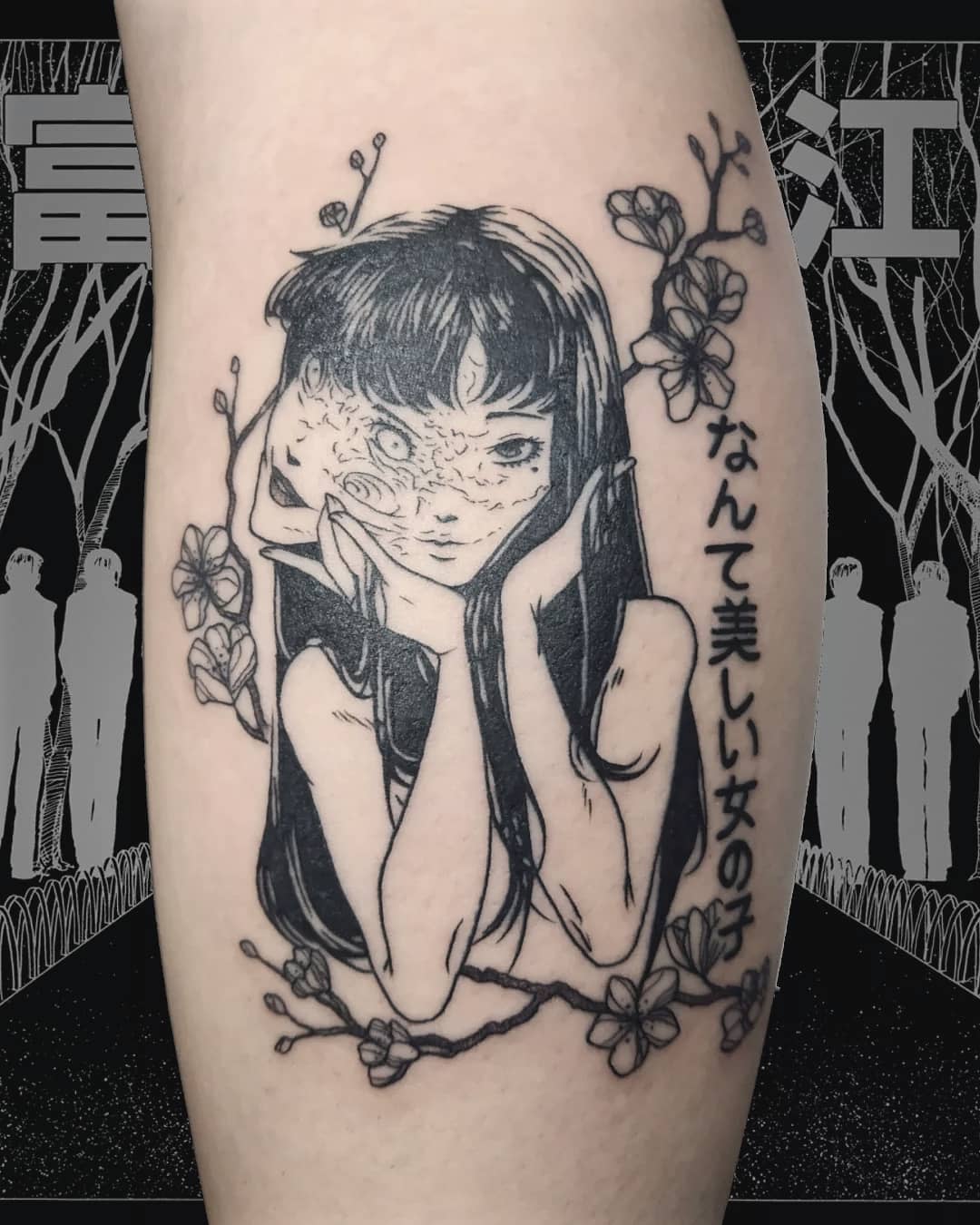 Tatuaje de la flor de Junji Ito -mimi_sama.tattoo