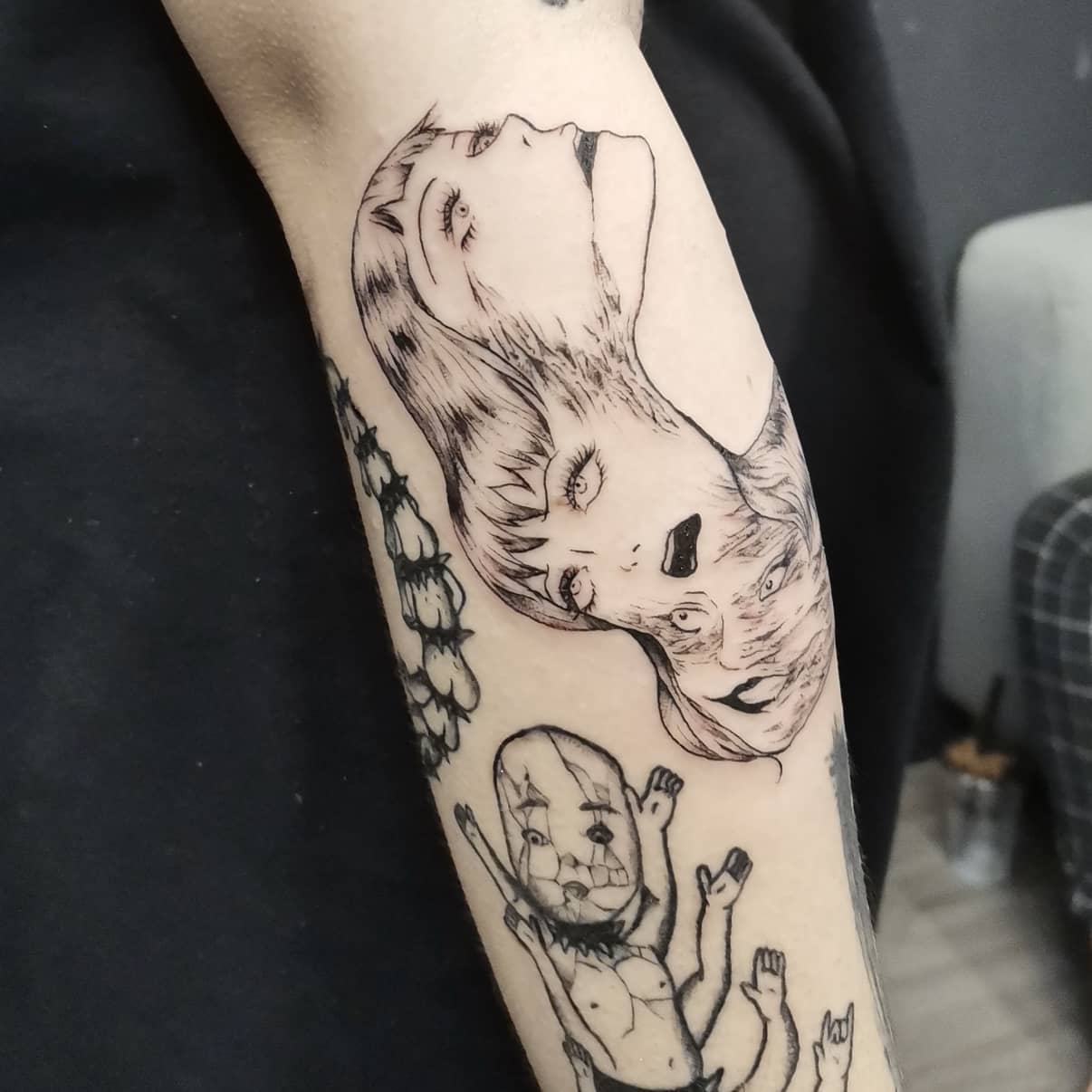 Tatuaje de Junji Ito Tomie - billychantattoos