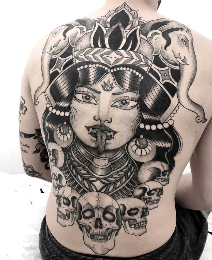Kali Back Tattoo Marco Decarni