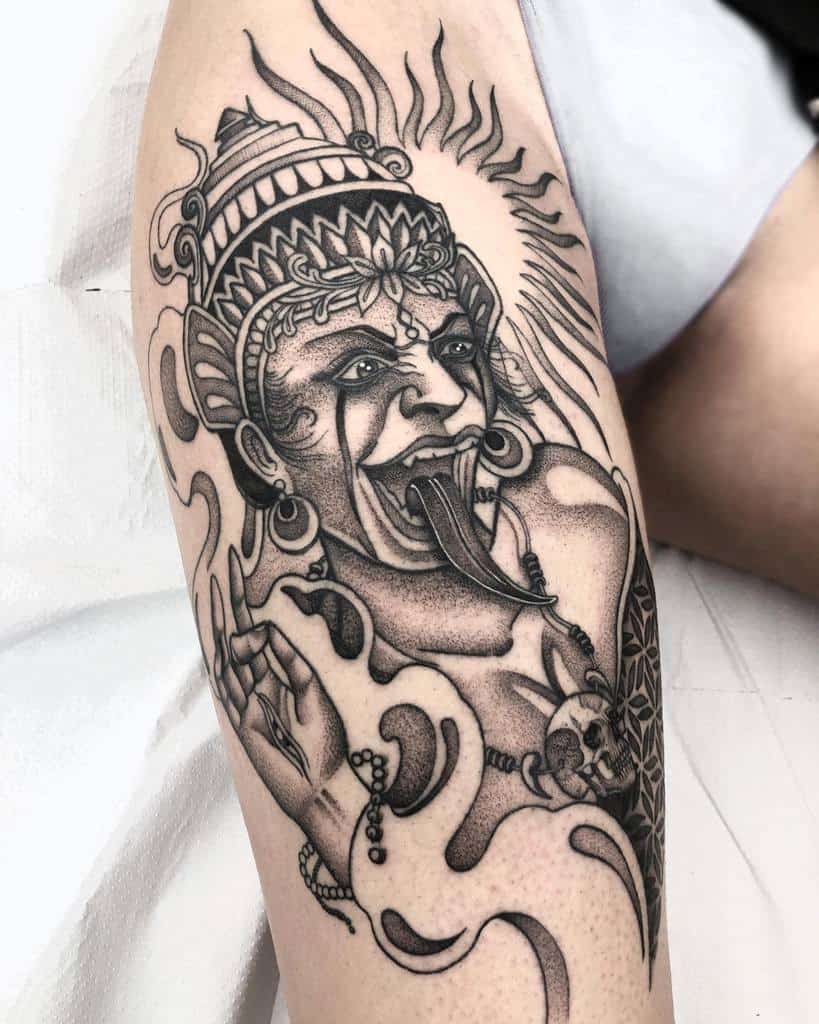 Kali Leg Tattoo Marco Decarni