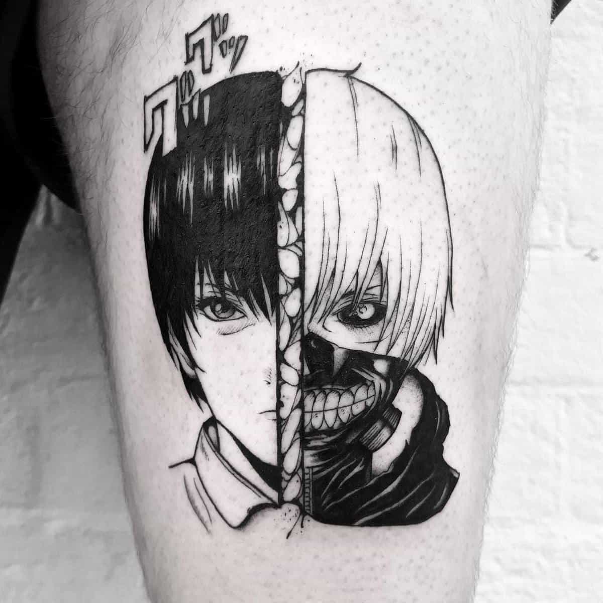 Ken Kaneki Tokyo Ghoul Tattoo -luilopez_tattoos.