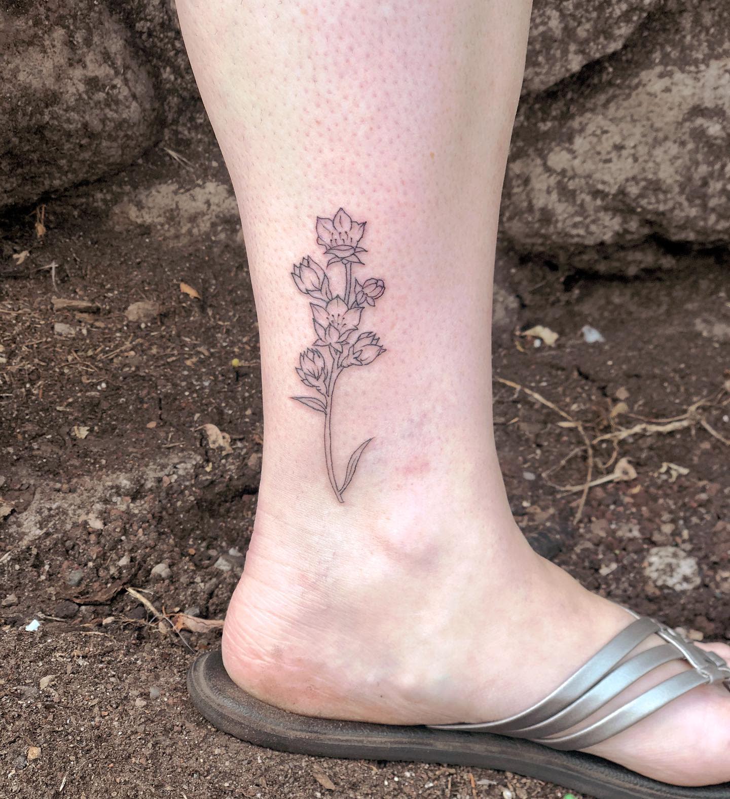 Larkspur Ankle Tattoo -emhalbs