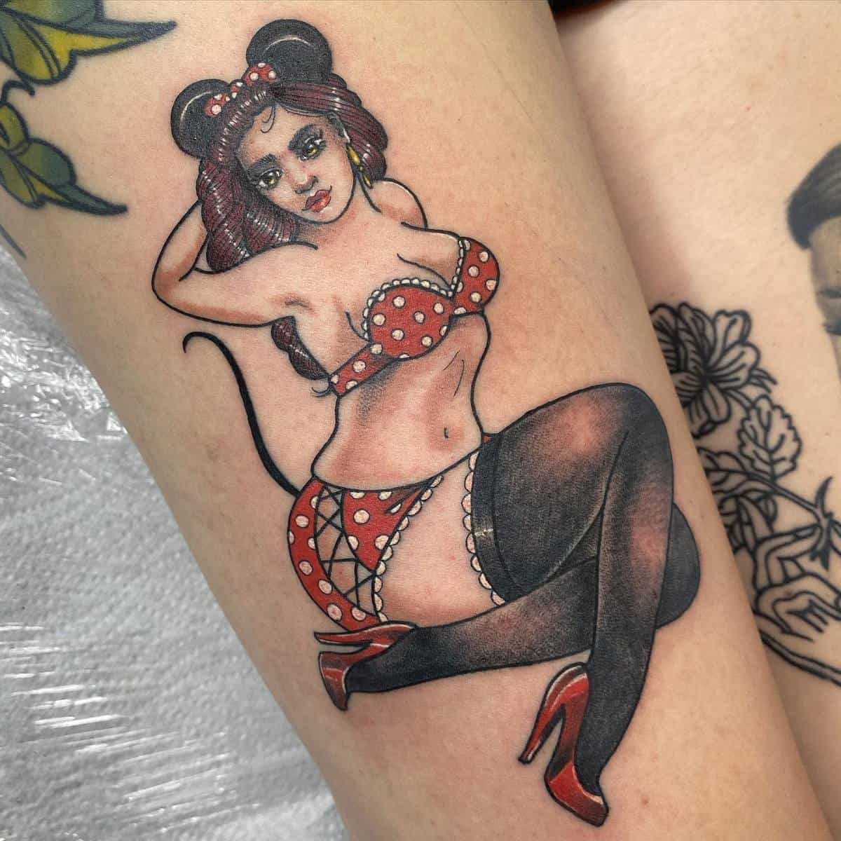 Leg Pin Up Girl Tattoo -artofalicetattoo
