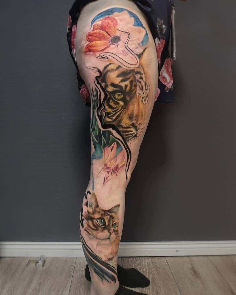 Leg Sleeve Tattoos for Women andy.leshy