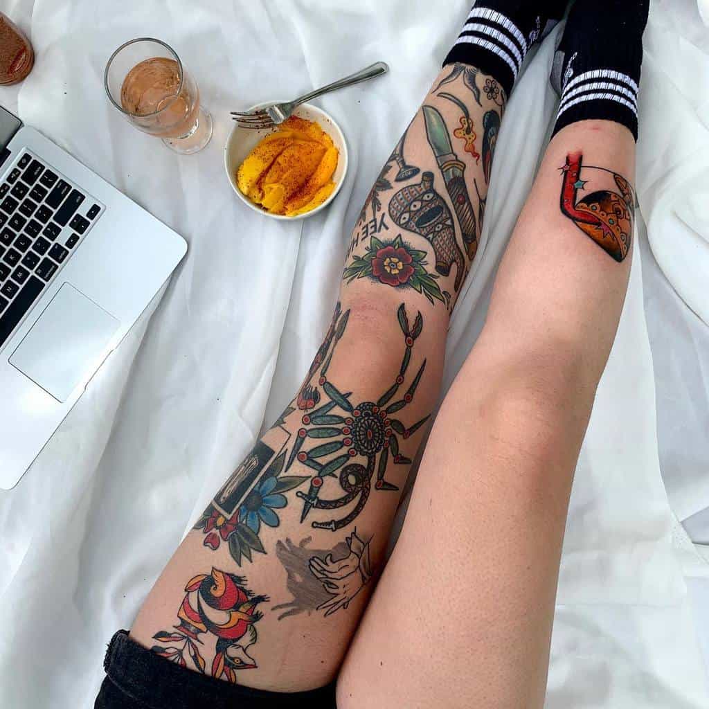 Leg Sleeve Tattoos for Women dancearendance