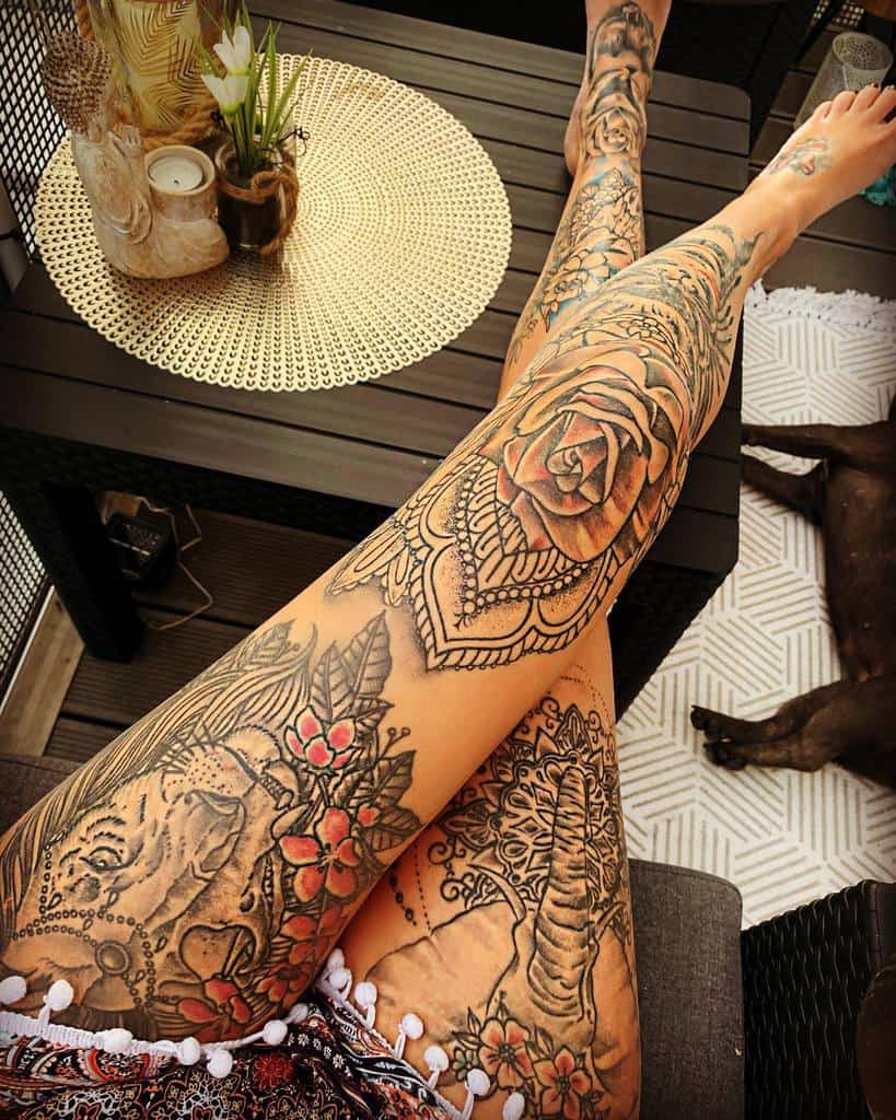 Leg Sleeve Tattoos for Women nadine.bausch