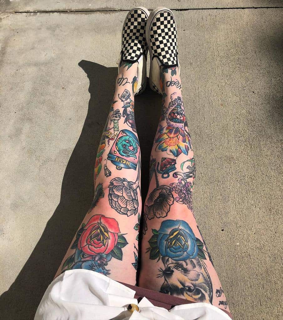 Leg Sleeve Tattoos for Women pearlsweetcake