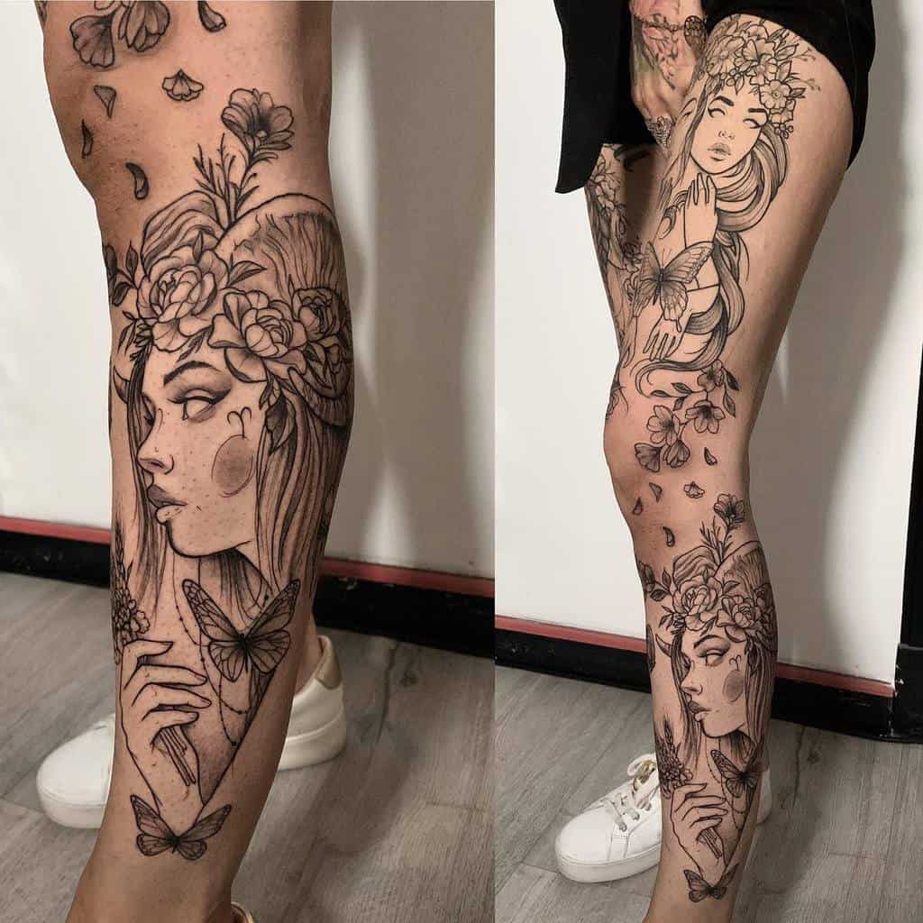 Leg Sleeve Tattoos for Women stefan_tattoo