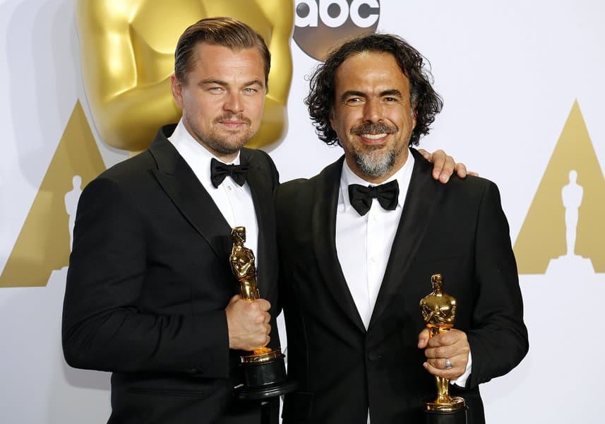 Leonardo DiCaprio and Alejandro Gonzalez Inarritu at the 88th Annual Academy Awards