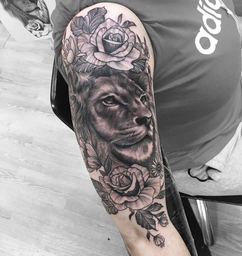 Lion Sleeve Tattoos for Women nirmantattoos