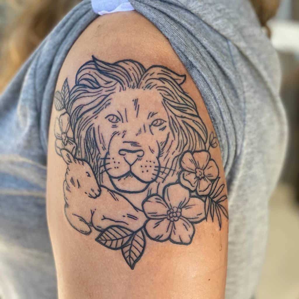 Lion and Lamb Shoulder Tattoo thelexfiles_tattoos